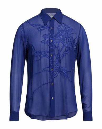 Dries Van Noten Man Shirt Bright blue Viscose Cover