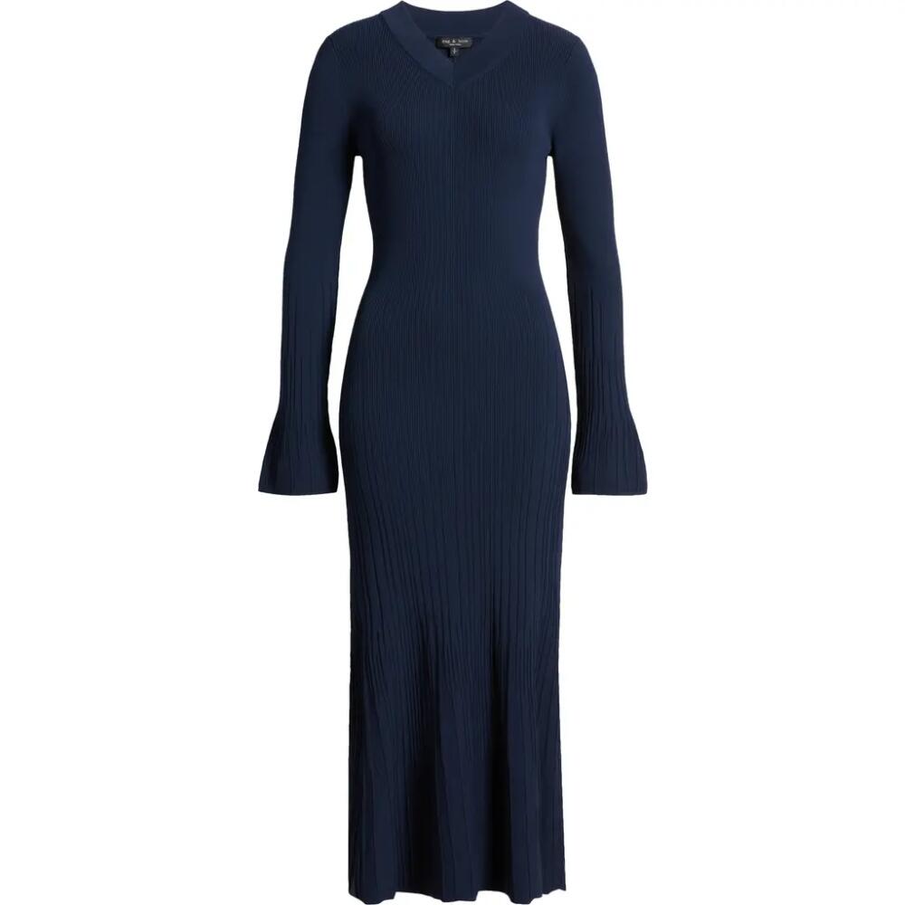 rag & bone Austen Long Sleeve Rib Sweater Dress in Navy Cover