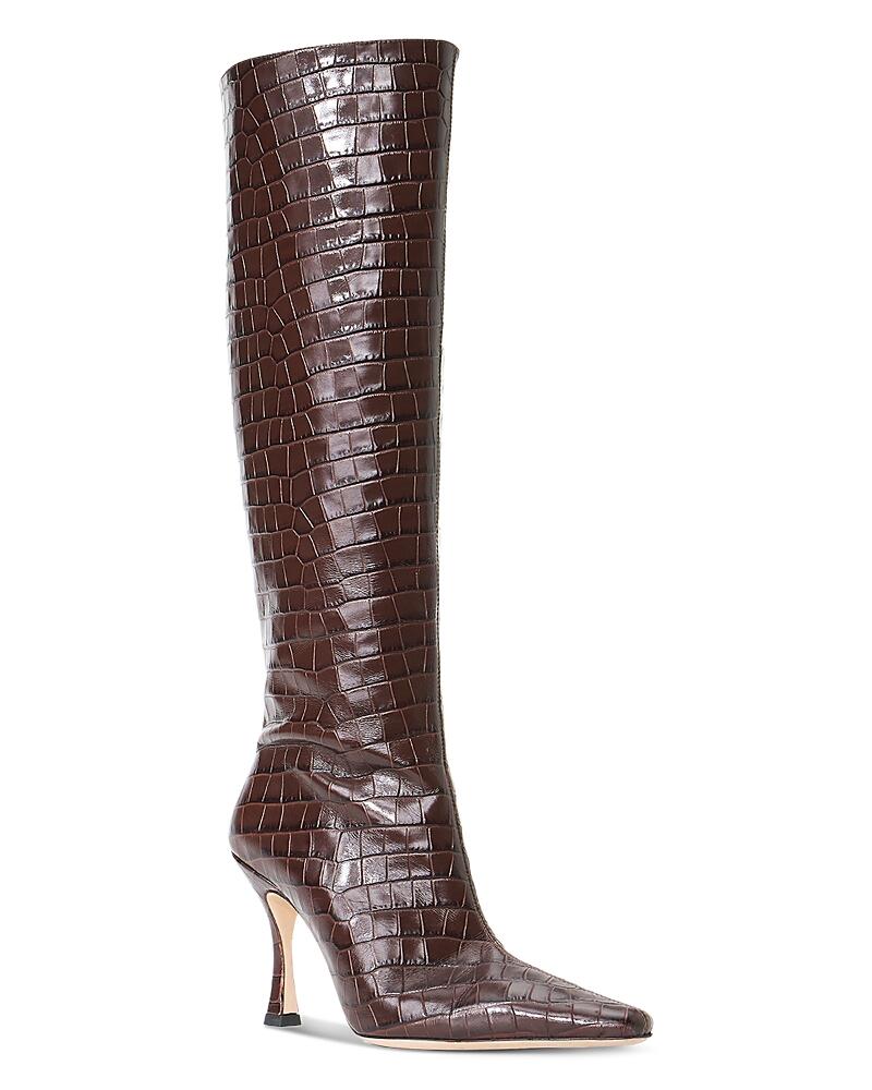 Staud Women's Cami Croc Embossed Knee High Boots Cover