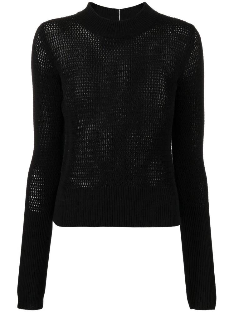 There Was One mock-neck open-knit jumper - Black Cover