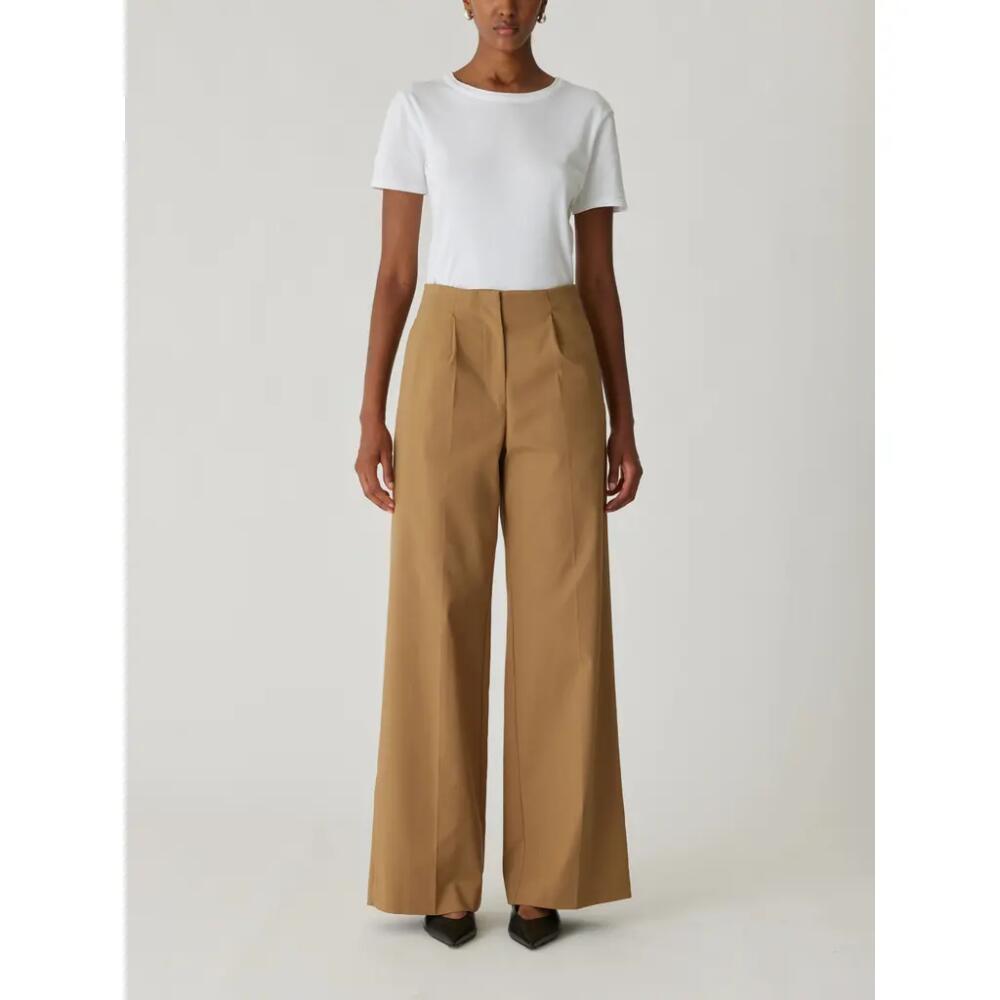 Rebecca Taylor Refined Sateen Wide Leg Cotton Trouser in Date Cover