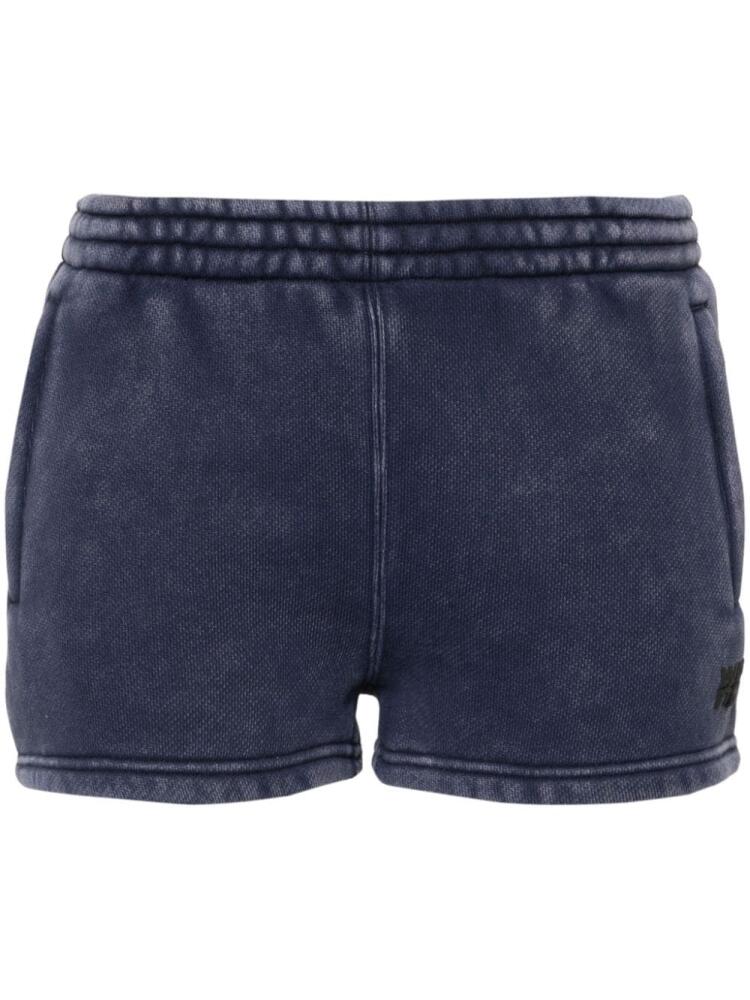 Alexander Wang embossed-logo track shorts - Blue Cover