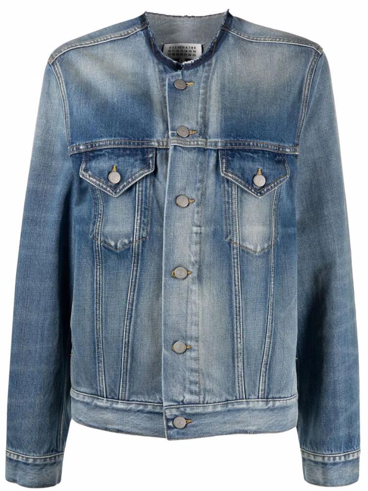 Maison Margiela collarless denim jacket - Blue Cover