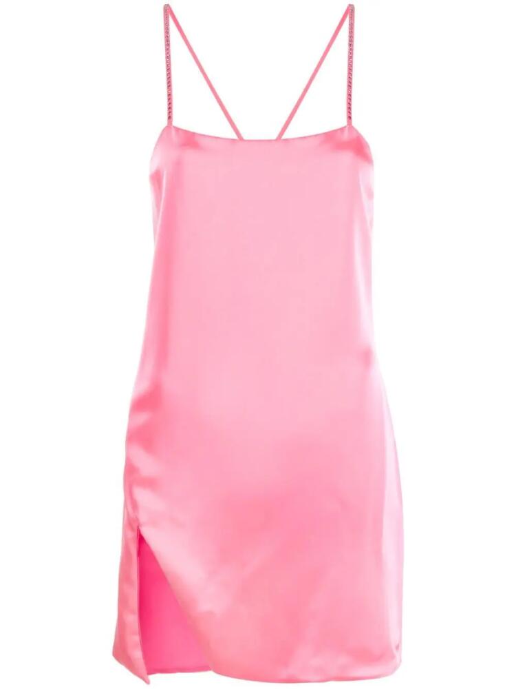 The Attico side-slit slip mini dress - Pink Cover