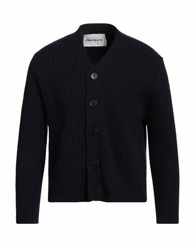 Amaranto Man Cardigan Midnight blue Wool Cover