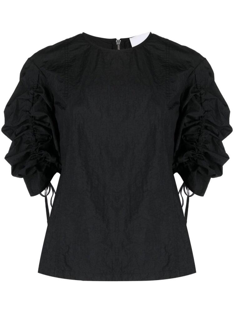 Erika Cavallini gathered-sleeve detail blouse - Black Cover