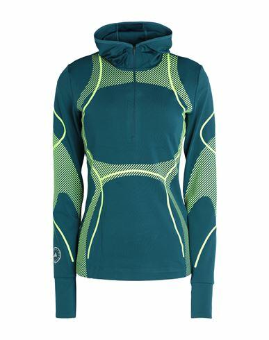 Adidas By Stella Mccartney Asmc Tpa Longsleeve Woman Top Deep jade Recycled polyester, Elastane Cover