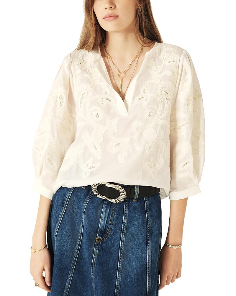 ba & sh Gabby Floral Balloon Sleeve Top Cover