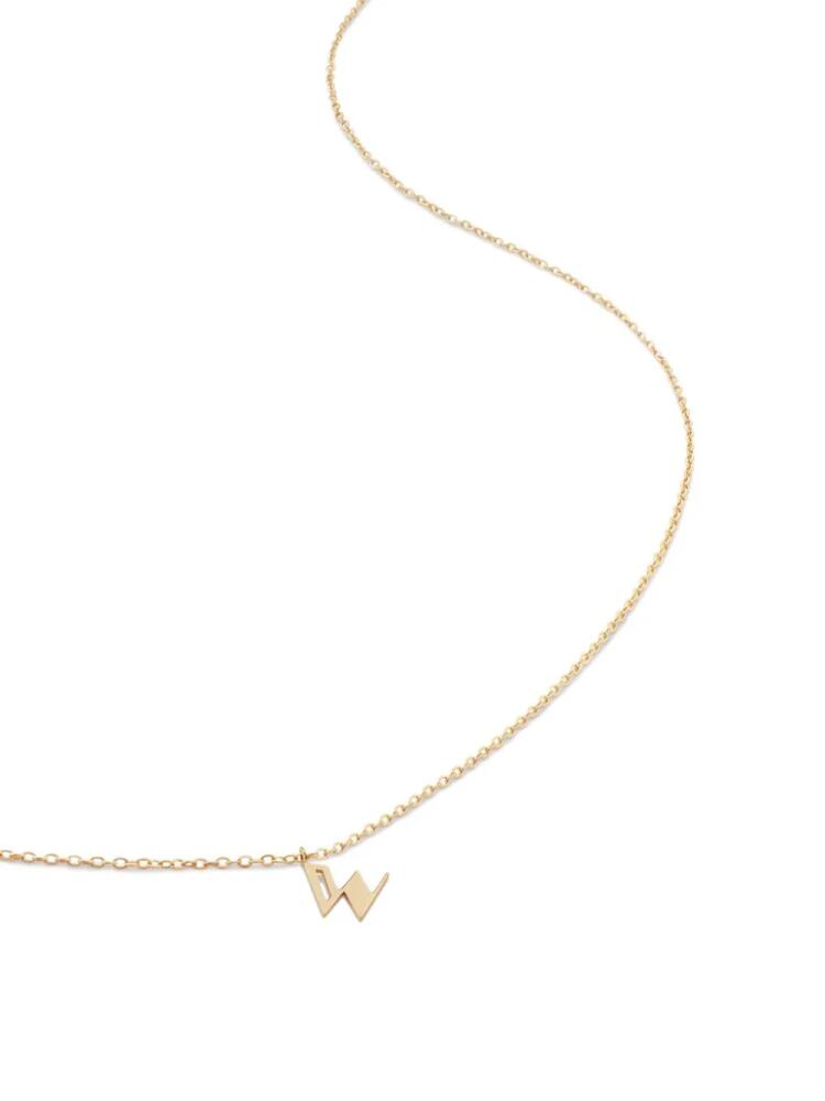 Monica Vinader 14kt yellow gold small Initial W necklace Cover