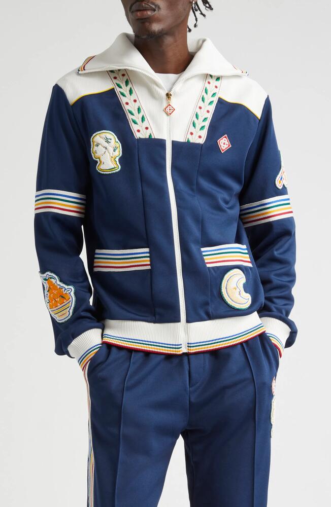 Casablanca Varsity Track Jacket in Navy Cover