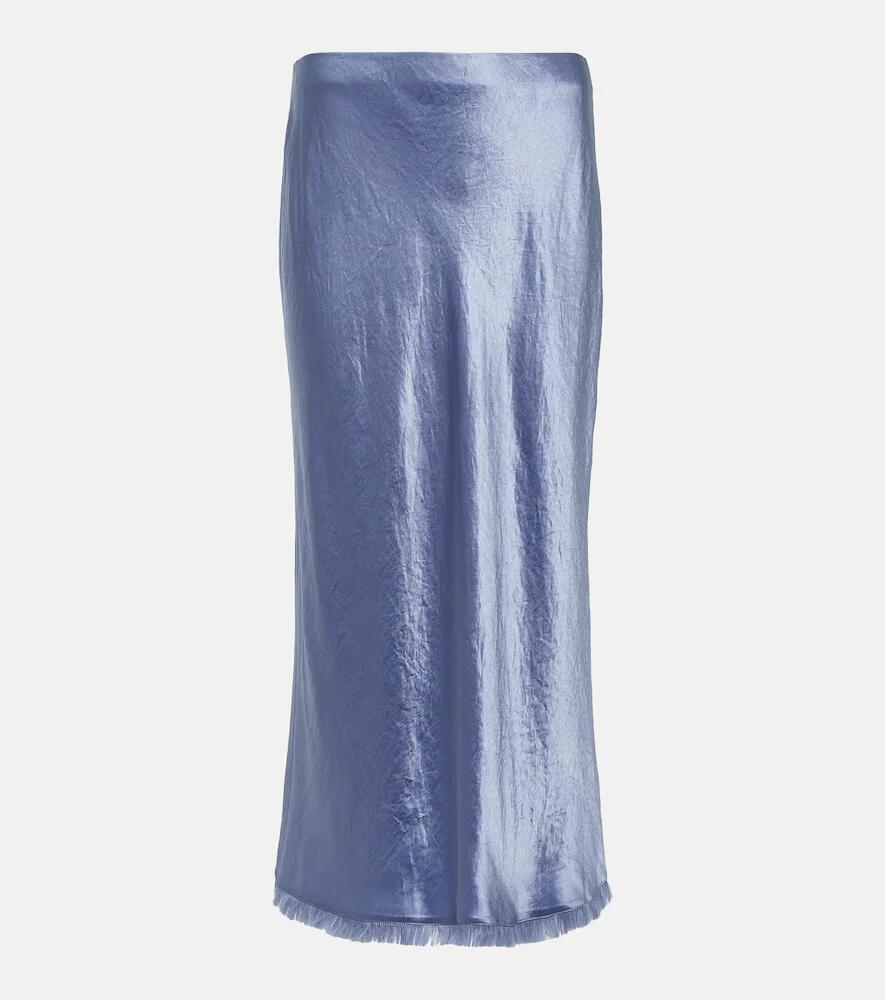 Vince Fringed satin midi skirt Cover