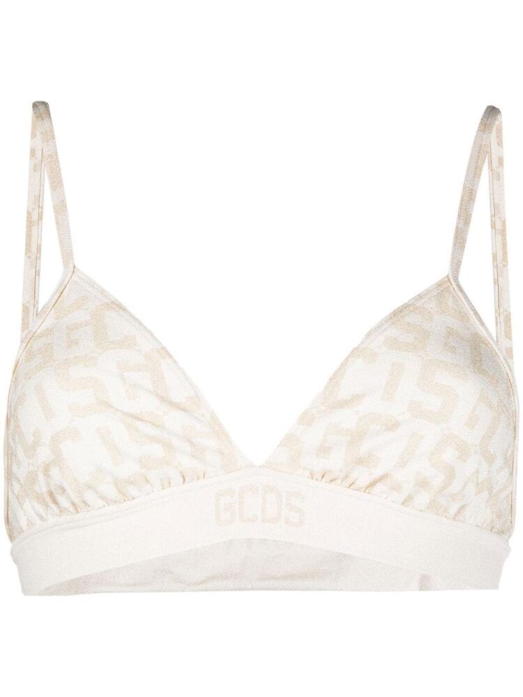 Wolford x GCDS monogram-print sports bra - Neutrals Cover