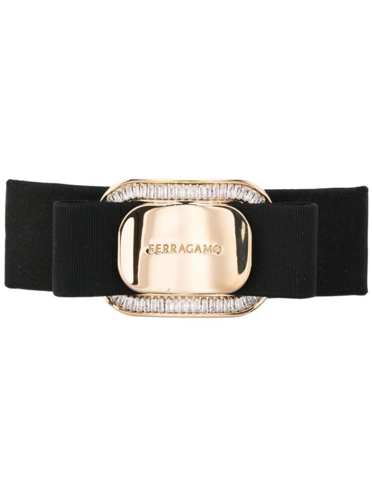 Ferragamo logo-plaque bow hair clip - Black Cover