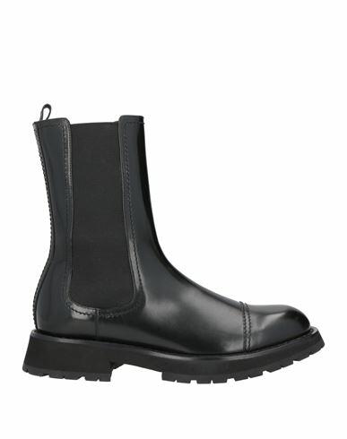 Alexander Mcqueen Man Boot Black Soft Leather Cover