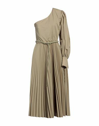 Federica Tosi Woman Maxi dress Khaki Polyester, Cotton Cover