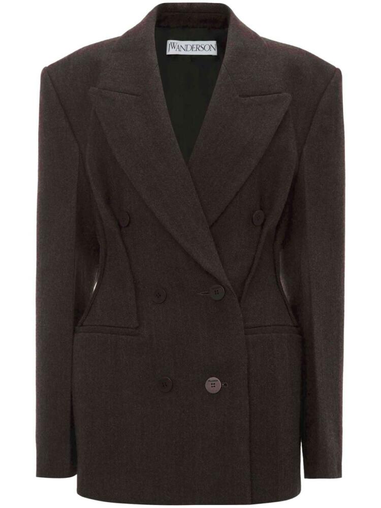 JW Anderson double-breasted hourglass blazer - Green Cover