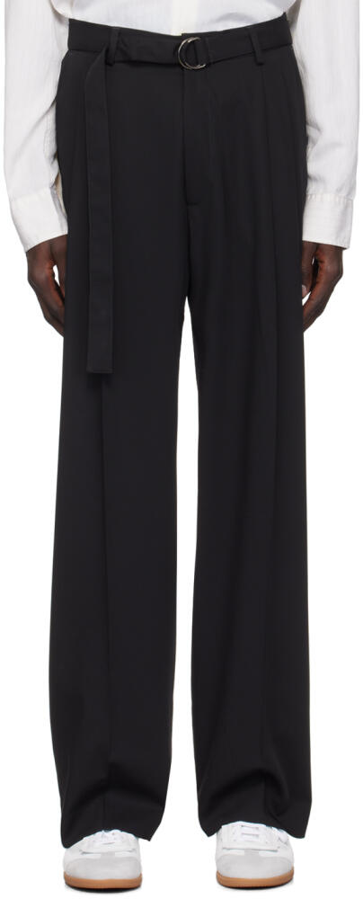 CMMN SWDN Black Omari Double Pleated Trousers Cover