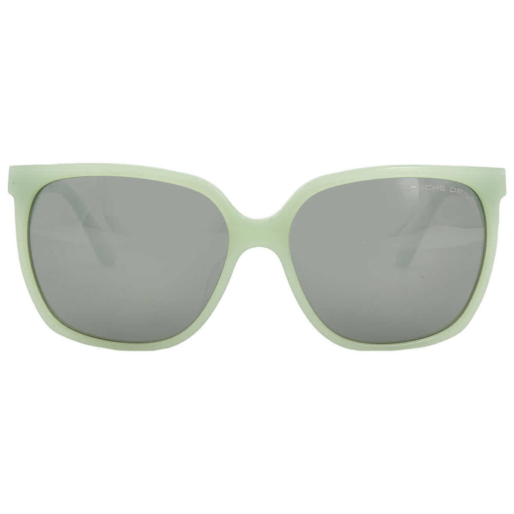 Porsche Design Light Olive/Silver Mirror Square Ladies Sunglasses Cover