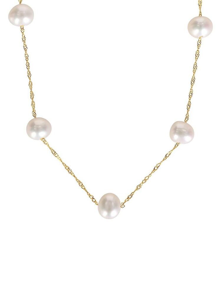 Sonatina Women's 14K Yellow Gold & 5-6MM Freshwater Pearl Necklace Cover