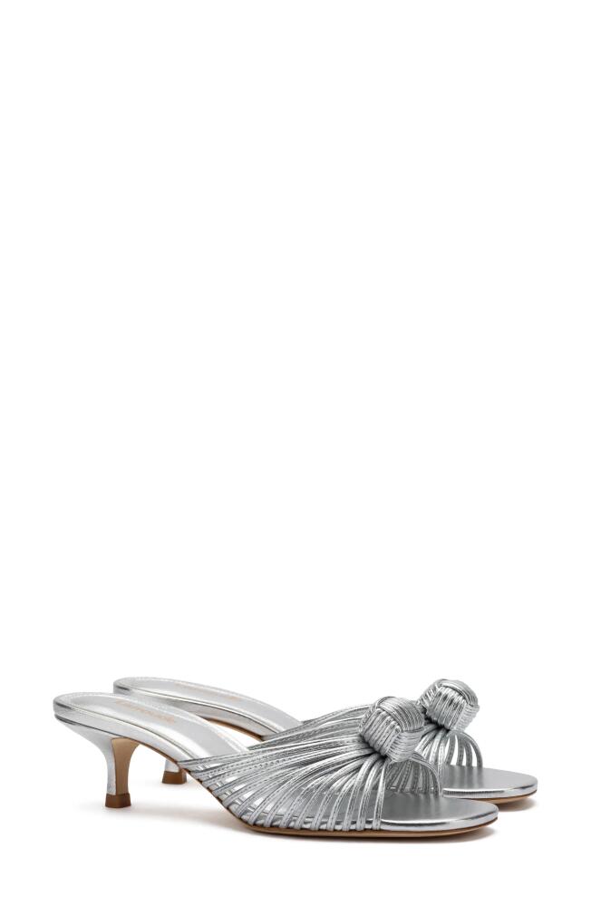 Larroudé Valerie Kitten Heel Slide Sandal in Silver Cover