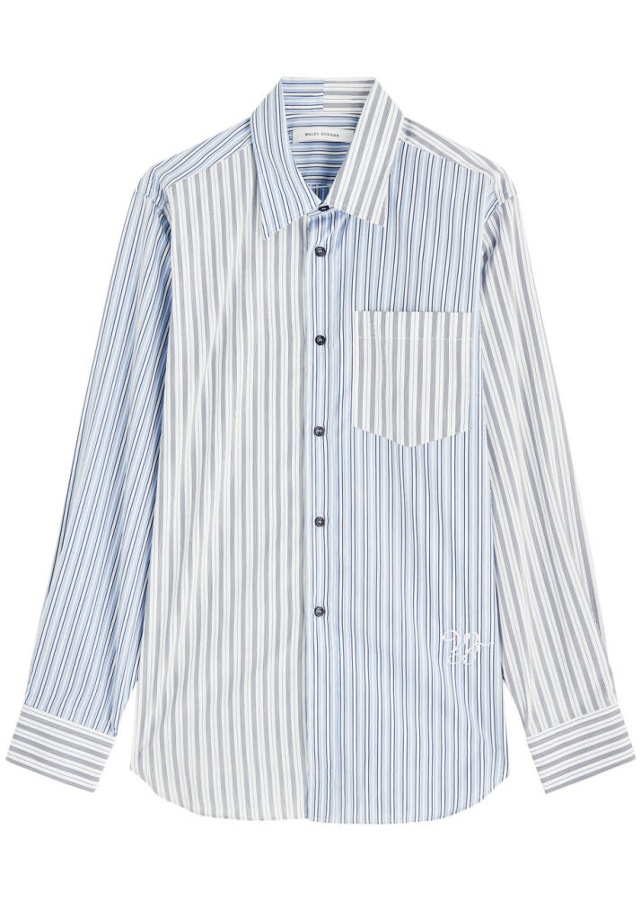 Wales Bonner Majesty Striped Cotton-poplin Shirt - Light Blue Cover