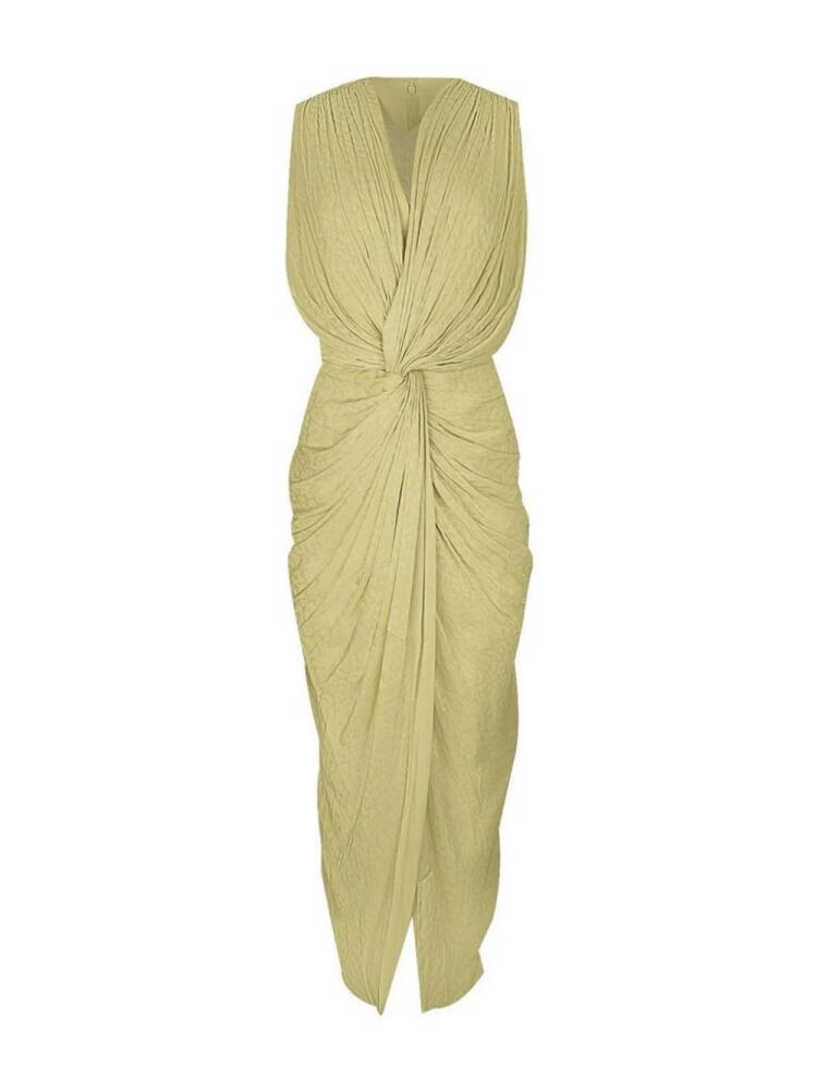 Costarellos Franca draped midi dress - Green Cover