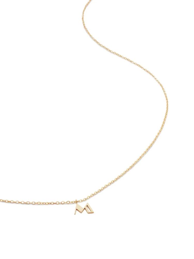 Monica Vinader 14kt yellow gold small Initial M necklace Cover