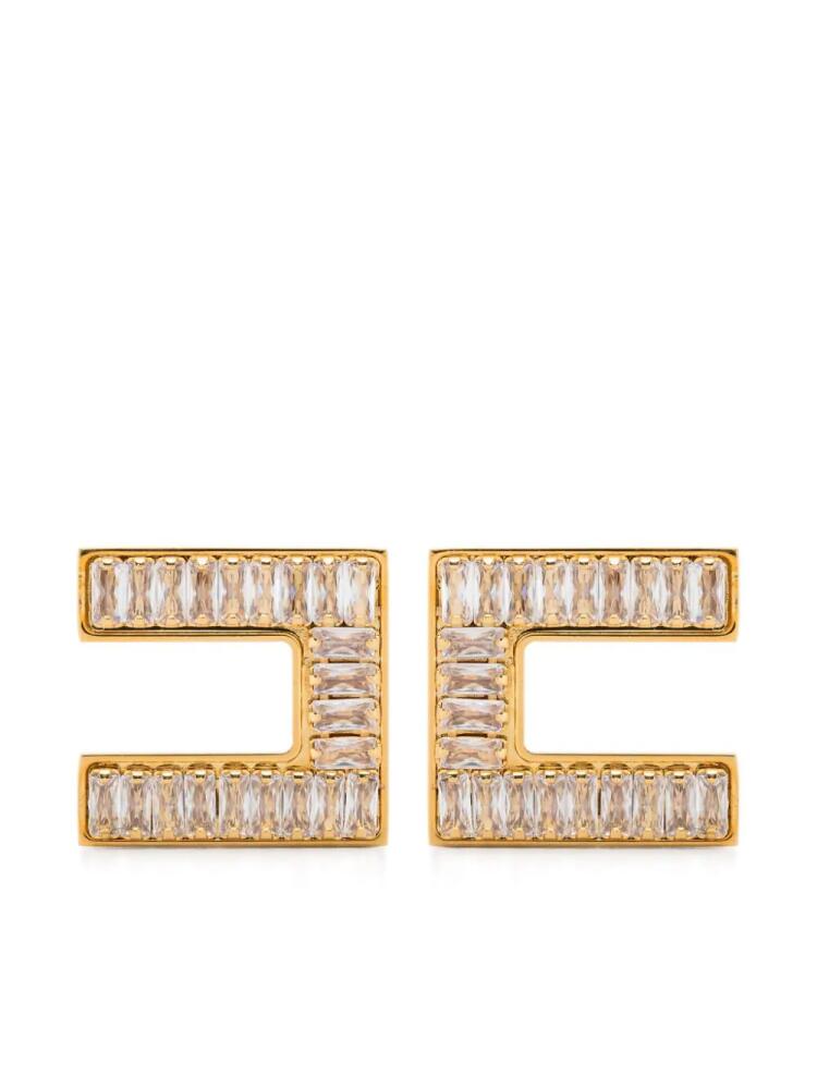 Elisabetta Franchi crystal-embellished drop earrings - Gold Cover