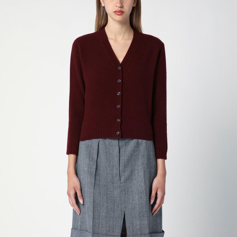 Maison Margiela Burgundy wool cardigan Cover