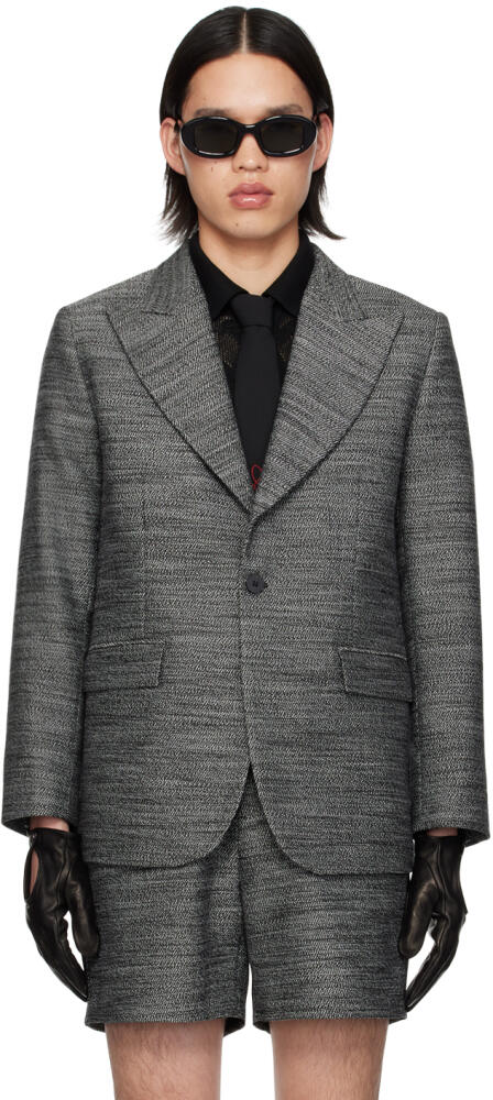 Ernest W. Baker Black & White Single-Breasted Blazer Cover