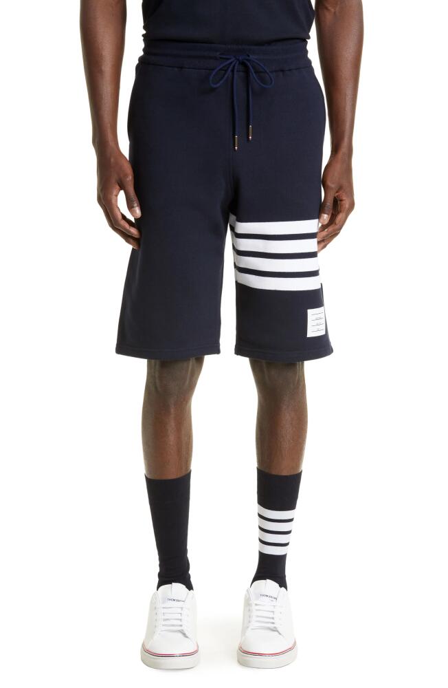 Thom Browne Four Bar Sweat Shorts in Navy Cover