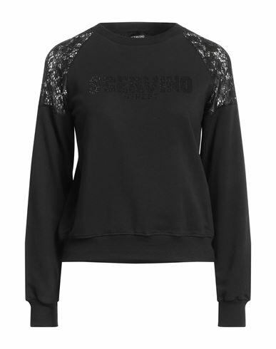 Ermanno Scervino Woman Sweatshirt Black Cotton, Elastane Cover