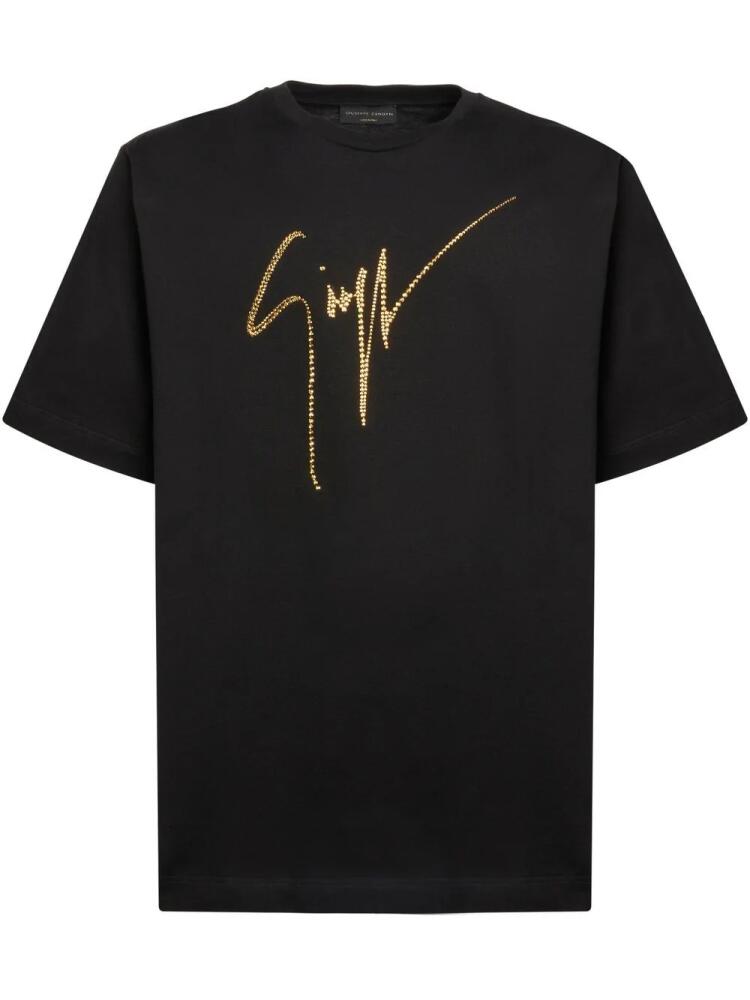 Giuseppe Zanotti rhinestone-embellished logo T-shirt - Black Cover