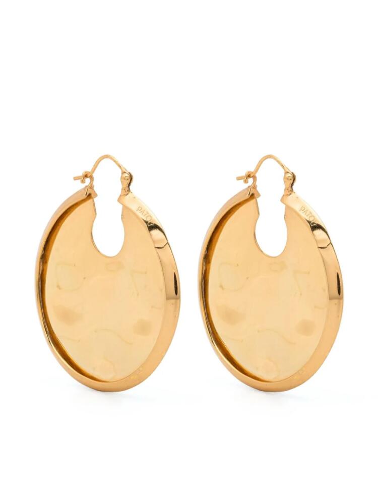 Patou hammered-effect hoop earrings - Gold Cover