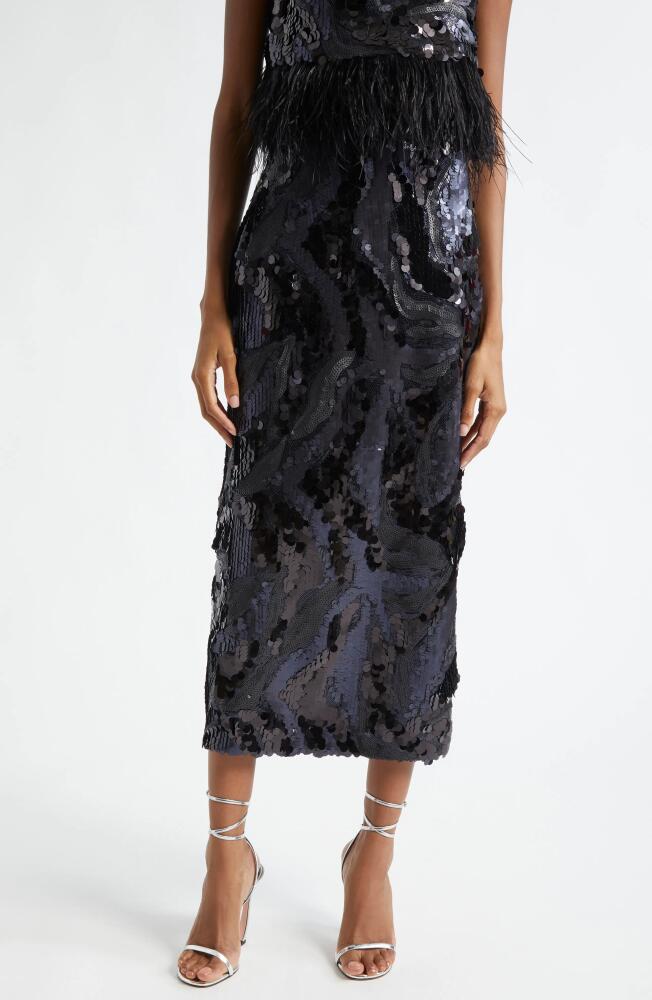 Ramy Brook Donnelly Paillette Maxi Skirt in Black Sequin Swirl Cover