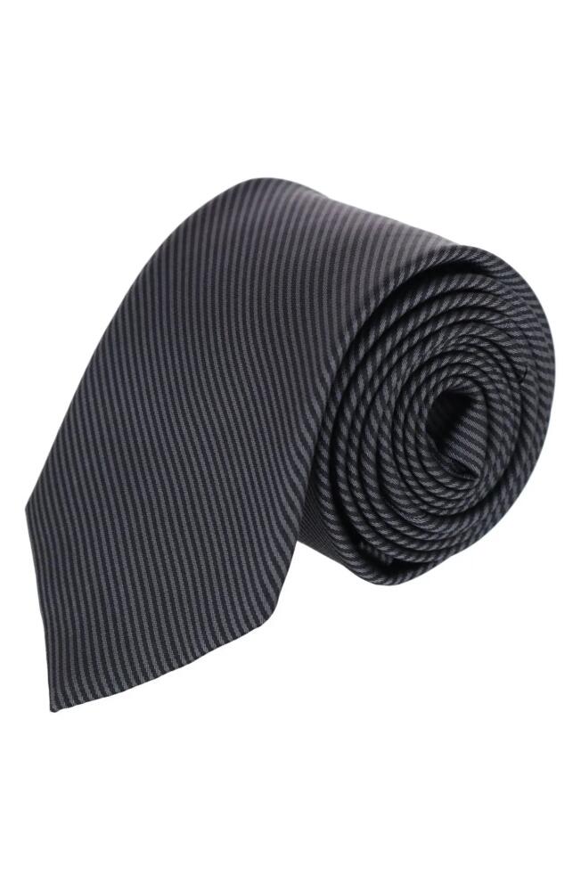 Trafalgar Leyton Stripe Sik Tie in Graphite Cover