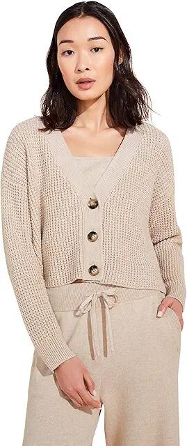 Eberjey Recycled Sweater - The Cropped Cardigan (Oat) Women's Sweater Cover