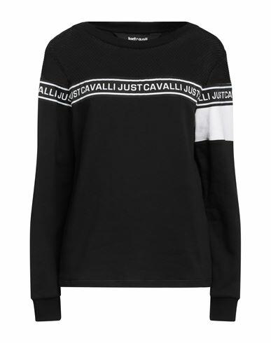 Just Cavalli Woman Sweatshirt Black Cotton, Polyester, Elastane Cover