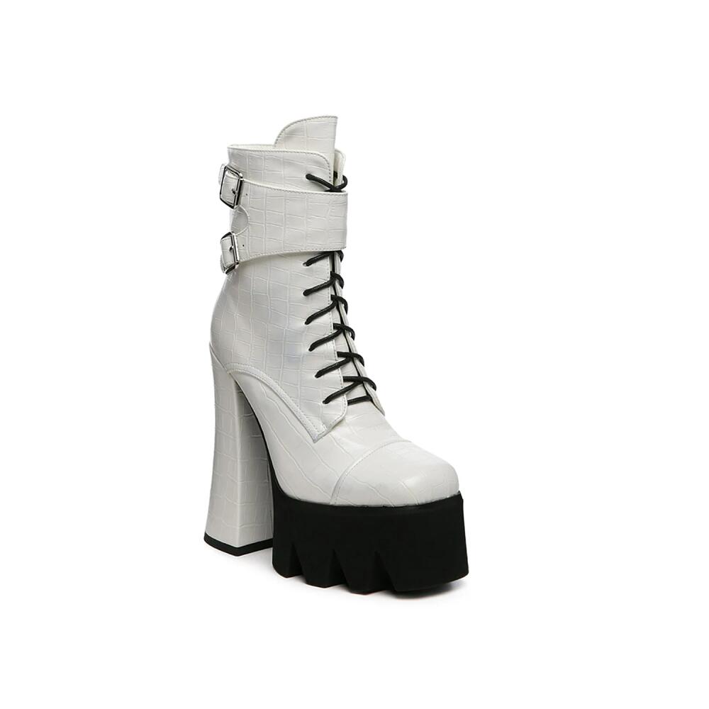 London Rag Stomper Combat Boot | Women's | White Cover