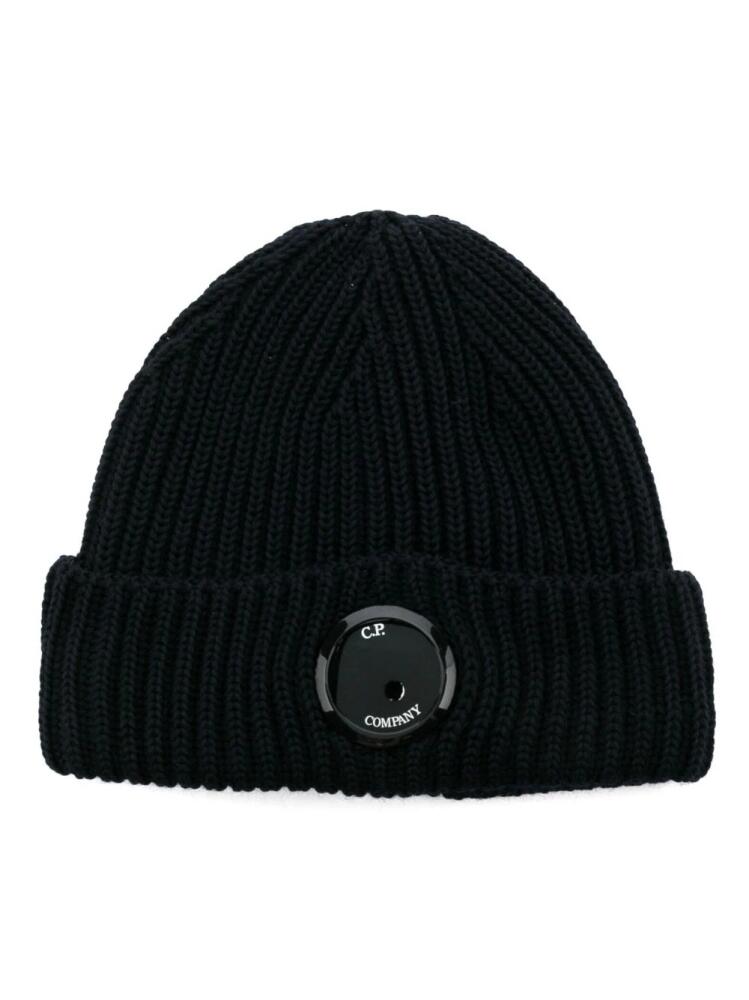 C.P. Company Lens detail wool beanie - Blue Cover