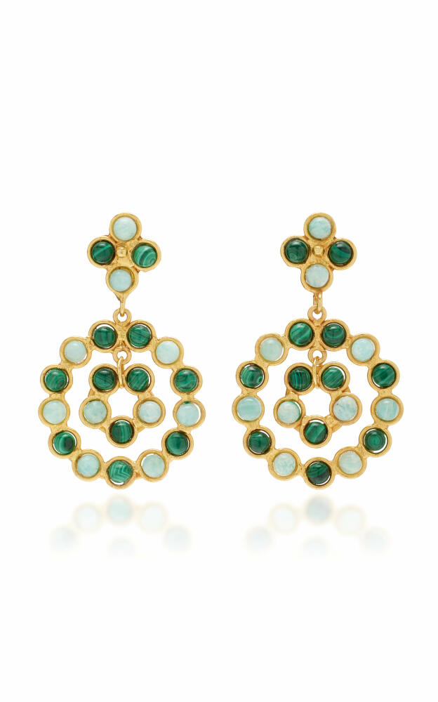 Sylvia Toledano - Flower Candies 22K Gold-Plated Malachite and Amazonite Earrings - Green - Gifts For Her Cover