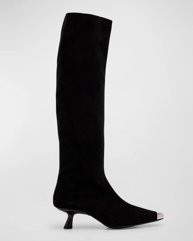 SIMONMILLER Kuki Suede Chrome-Toe Tall Boots Cover