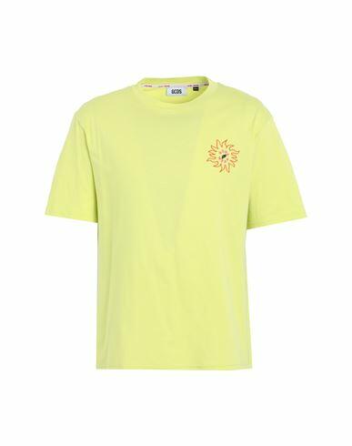 Gcds Man T-shirt Acid green Cotton Cover