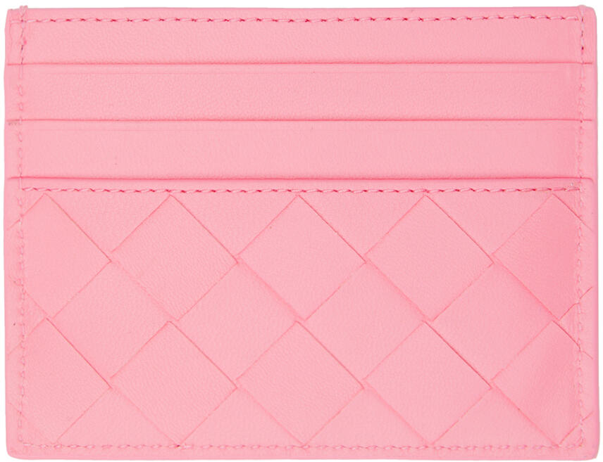 Bottega Veneta Pink Intrecciato Card Holder Cover