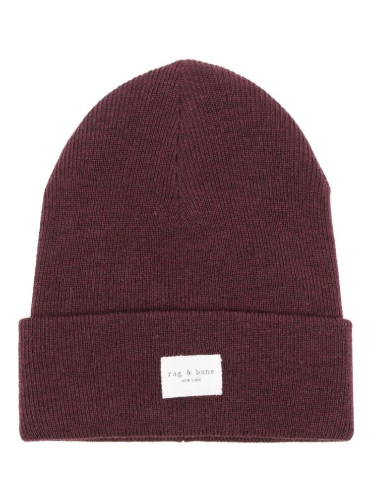 rag & bone Addison ribbed-knit beanie - Red Cover