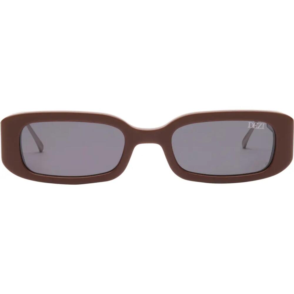 DEZI Lil Drippy 49mm Rectangular Sunglasses in Lil Drippy Matte Chocolate Cover