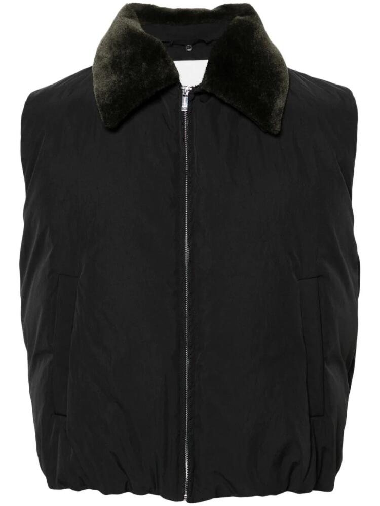 Nanushka faux fur-collar puffer gilet - Black Cover