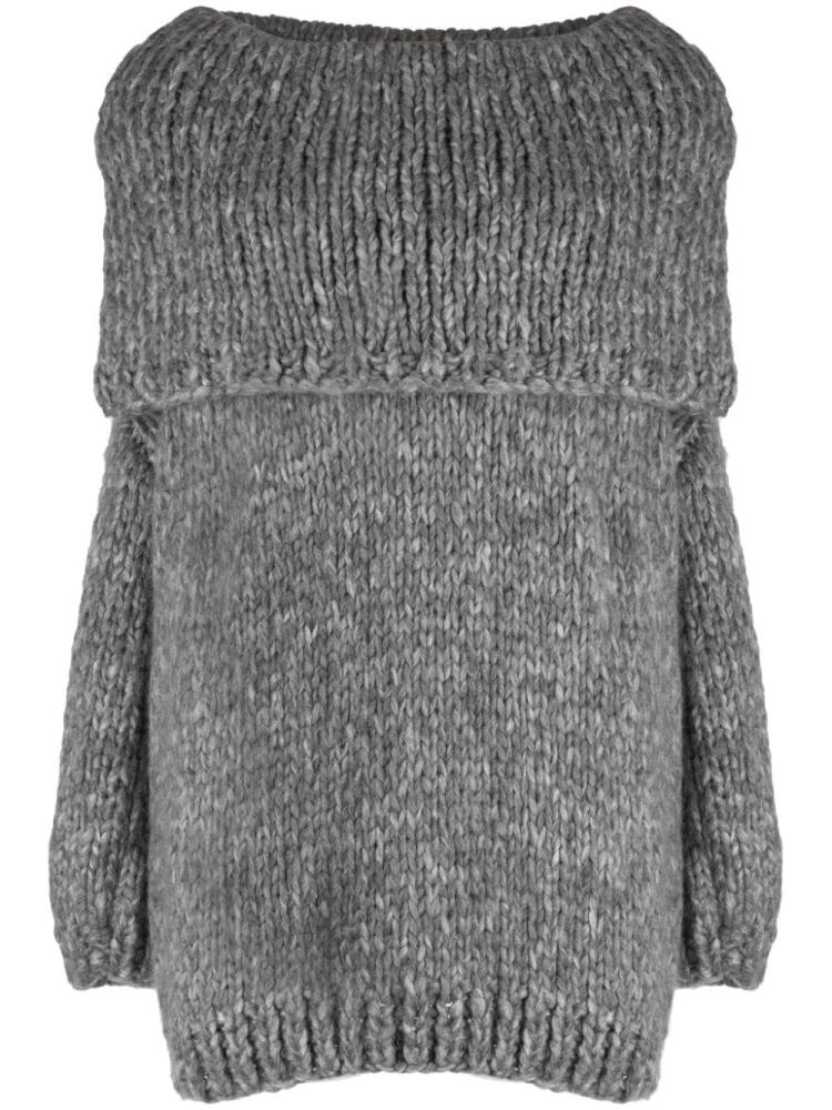 Wild Cashmere turn-up brim chunky-knit jumper - Grey Cover