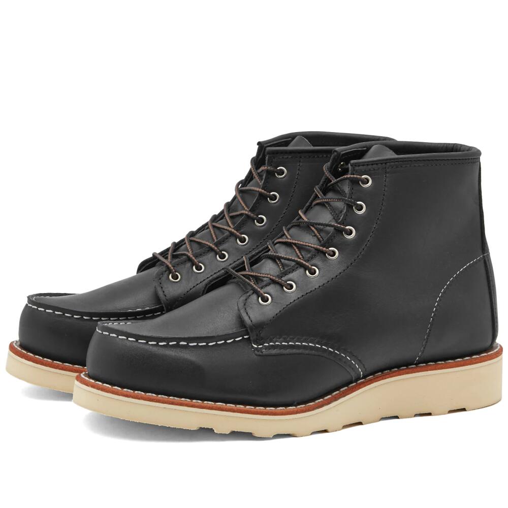 Red Wing Women's 3373 Heritage 6" Moc Toe Boot in Black Boundary Leather Cover