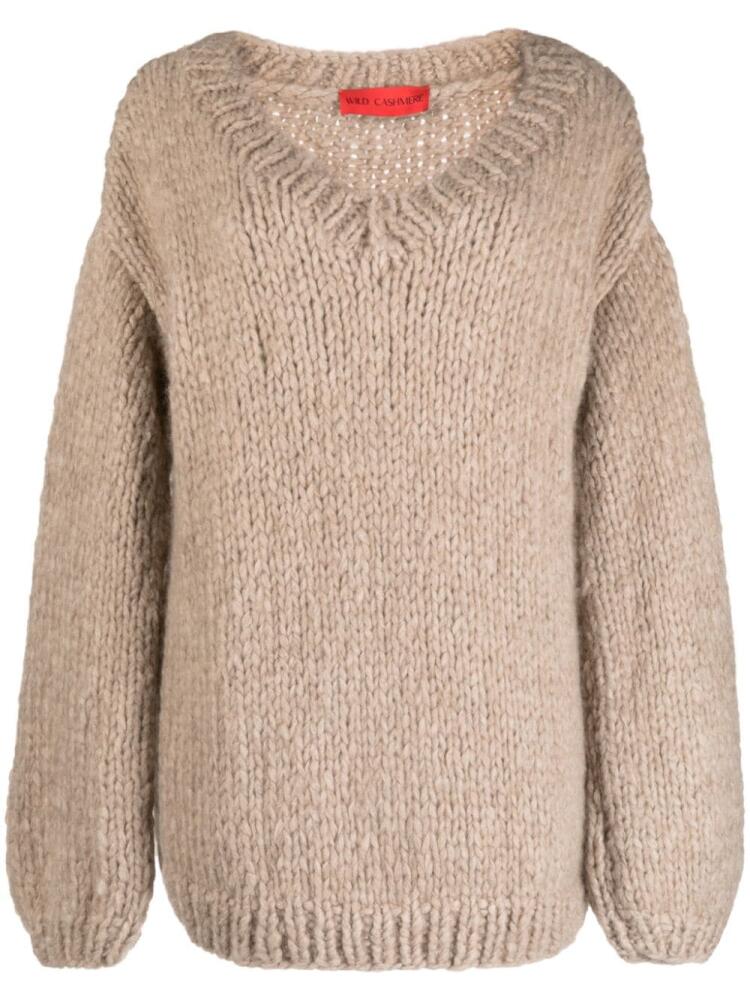 Wild Cashmere v-neck chunky-knit jumper - Brown Cover